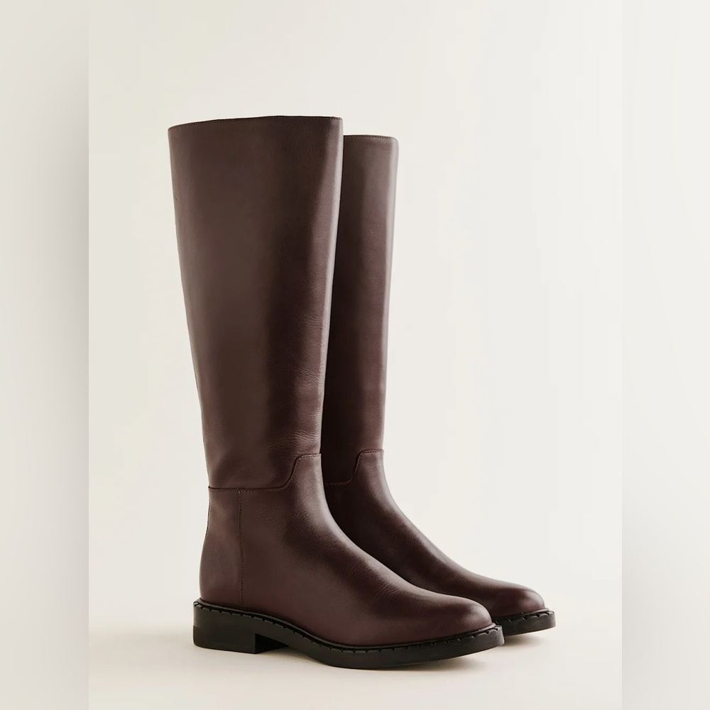 Elegant Brown Leather Knee-High Boots